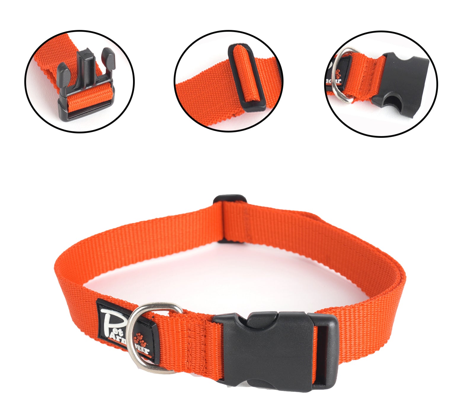 Orange dog collar and clearance lead