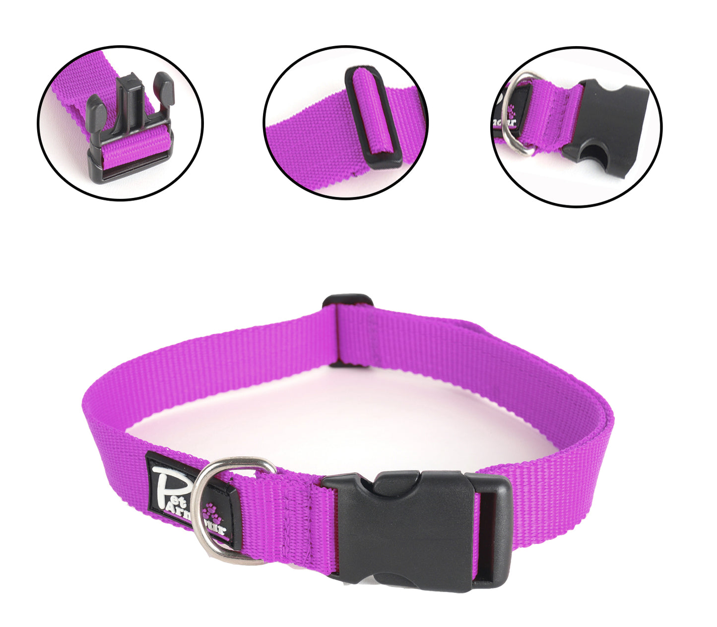 Basic Nylon Dog Collar - Purple