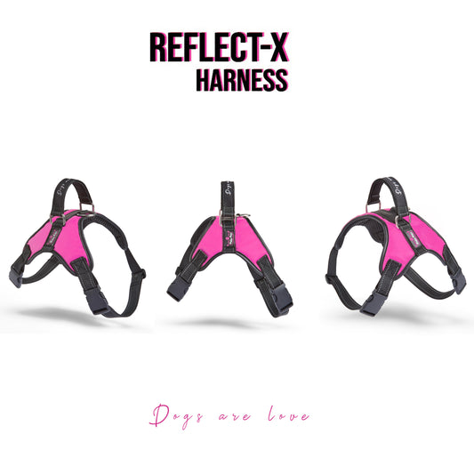 Reflect-X Dog Harness | Anti Pull Small Medium Dogs Harness with Padded Handle | Pink