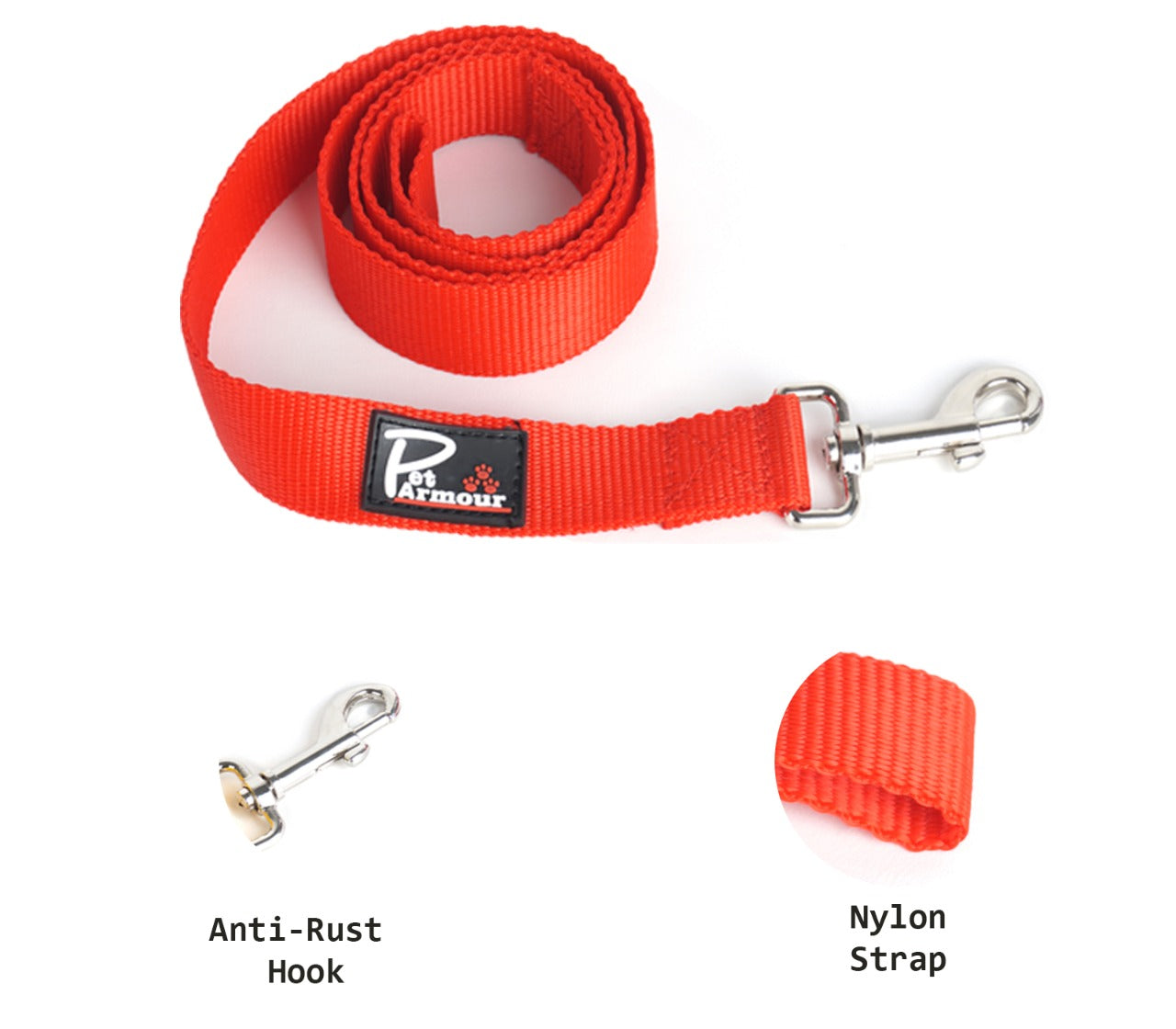 Bold Red Nylon Dog Lead