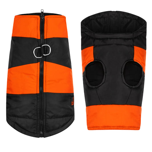 Pet Armour Dog Jacket | Winter Warm Waterproof Puffer Zipper Jacket for Small Dogs | Orange