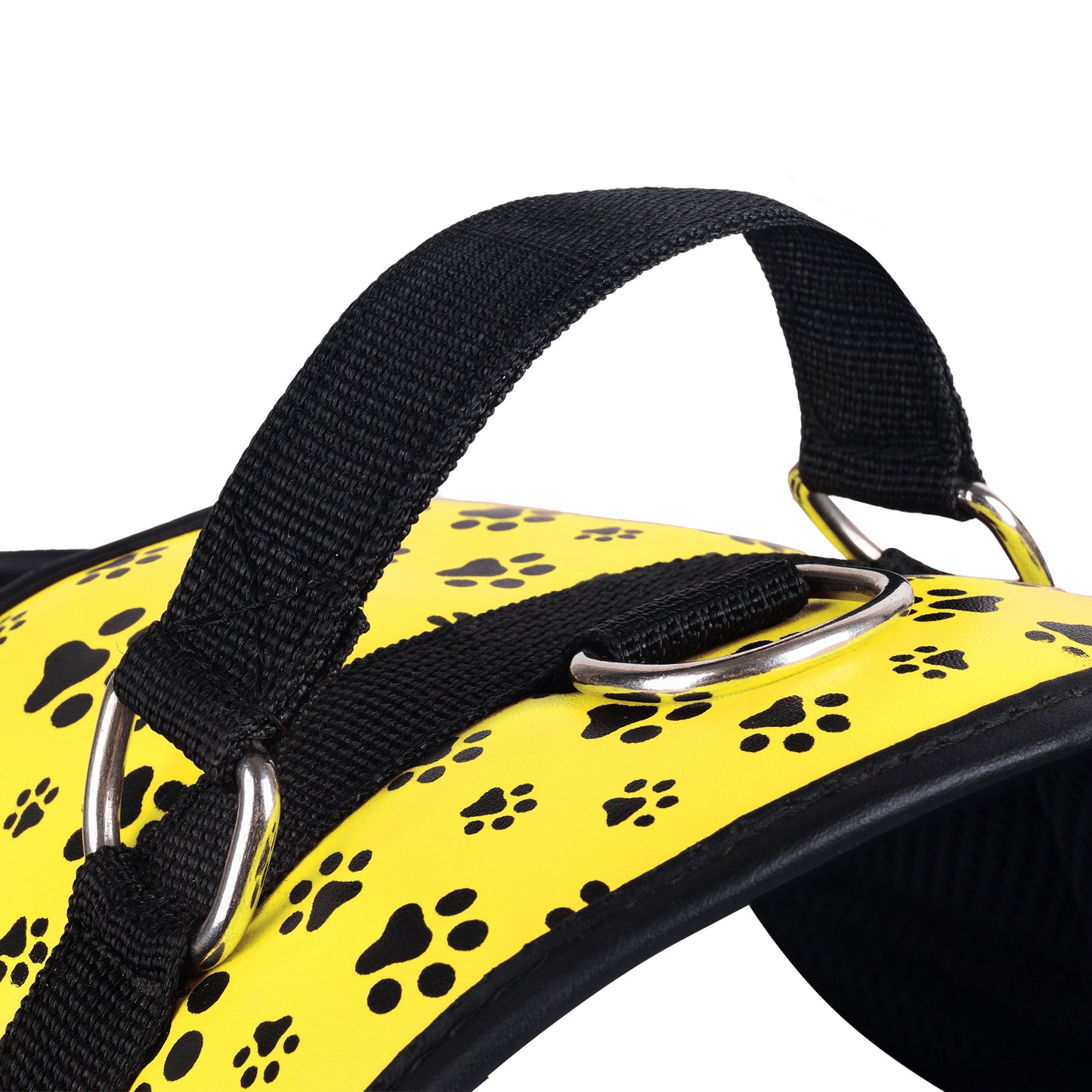 Pet Armour Dog Harness | Leather Adjustable Durable Waterproof | No Pull with Padded Handle| Yellow Paws