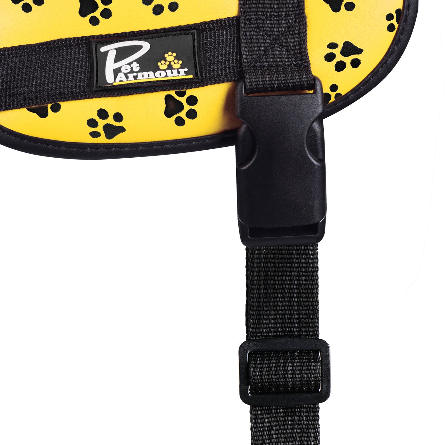 Pet Armour Dog Harness | Leather Adjustable Durable Waterproof | No Pull with Padded Handle| Yellow Paws